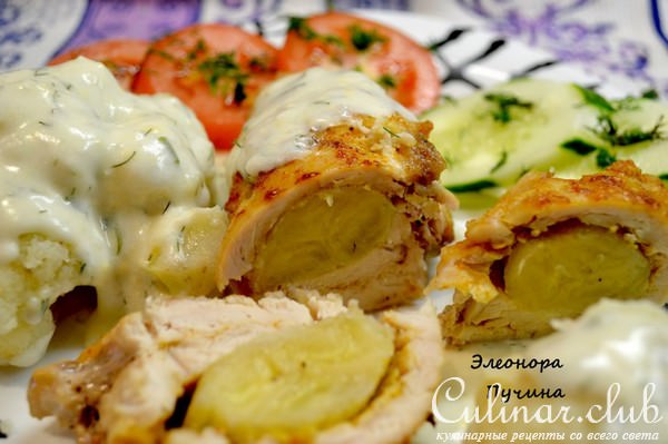 Куриный рулет с бананом