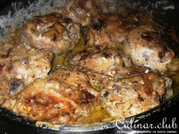 Курочка с тимьяном и белым вином