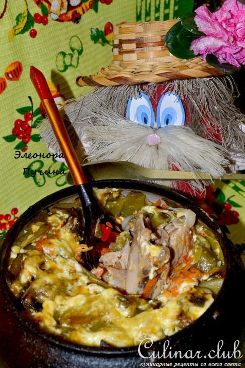 Курица в горшке-чугунке!)