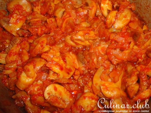 сочная куриная грудка с грибами и пюре из баклажан