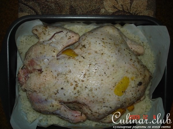 курица в соли(способ приготовления)