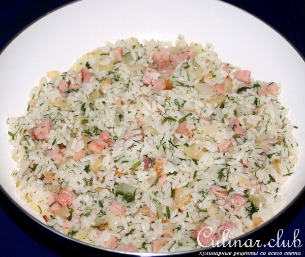 Куриные "тарелочки" с рисом и ветчиной