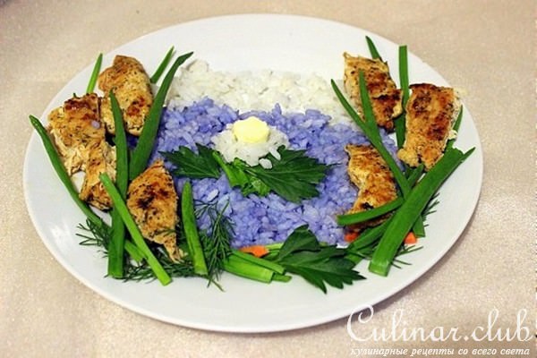 Нежная курочка с чесноком и травами с рисом или ужин для маленькой привереды.