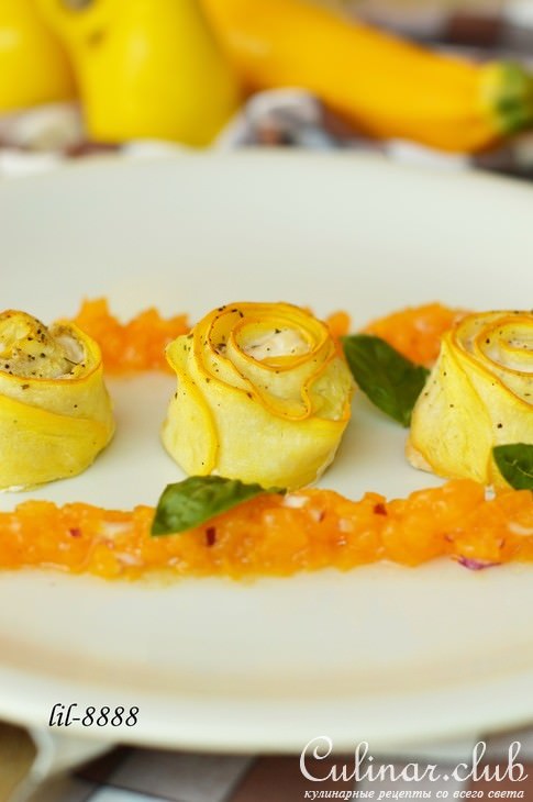 Рулеты из цуккини с курицей