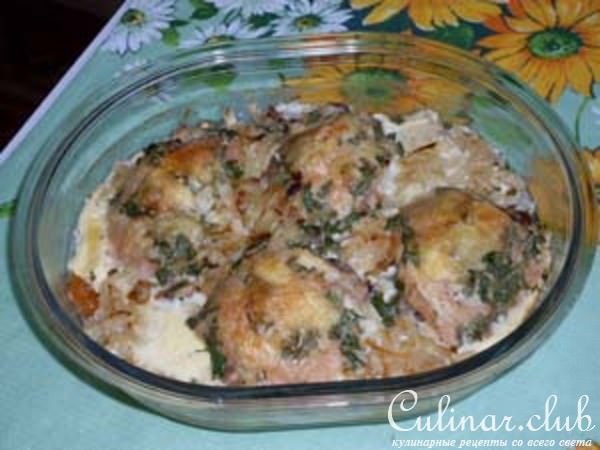 Курица в яично-сметанной заливке