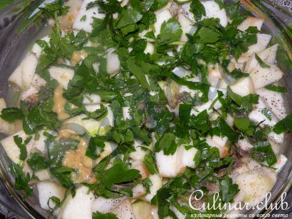Филе куриное с яблоками запеченное в духовке под сырной корочкой