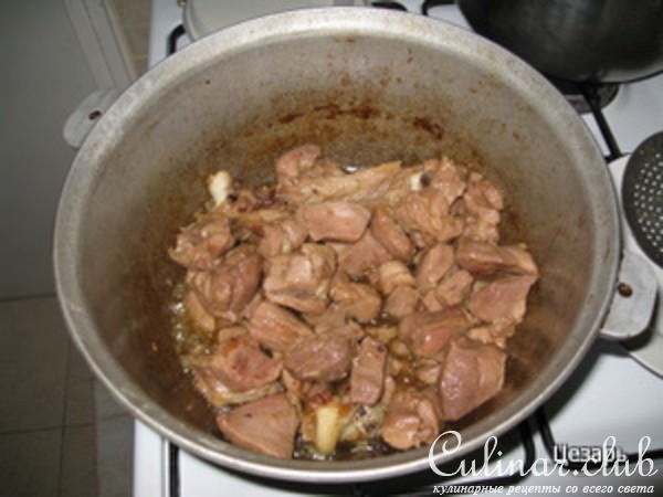 Мясо индейки с овощами. 