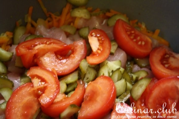Азу из курицы с гречкой.