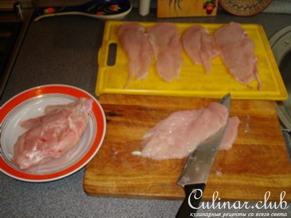 Рулетики из куриного филе (вариант)