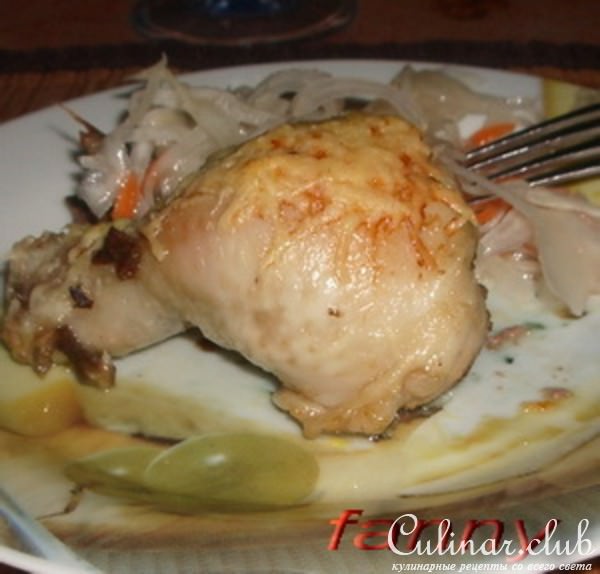 Куриные голени, фаршированные грибами и печенкой