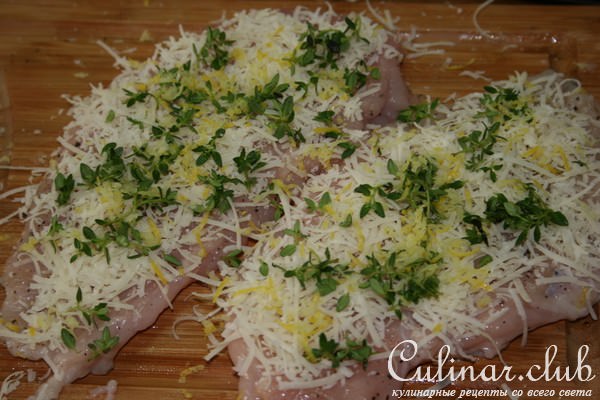 Куриные грудки с пармезаном и беконом