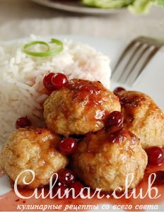 Куриные тефтели с клюквенным соусом Дарбо
