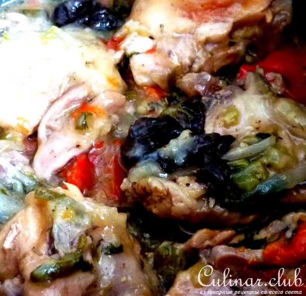 Ароматная курица с овощами (мультиварка)