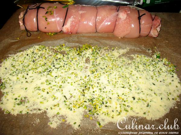 Куриные рулетики в фисташковой корочке (Rollata in crosta di pistacchi)
