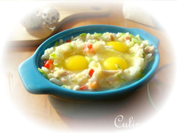 Рисово-овощное суфле с курицей.