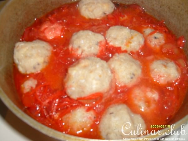 Рыбные тефтели с овощами.