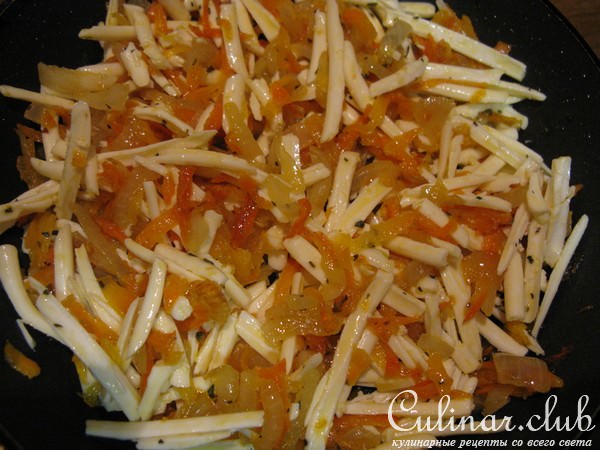 Рыба фаршированная овощами и плавленым сырком