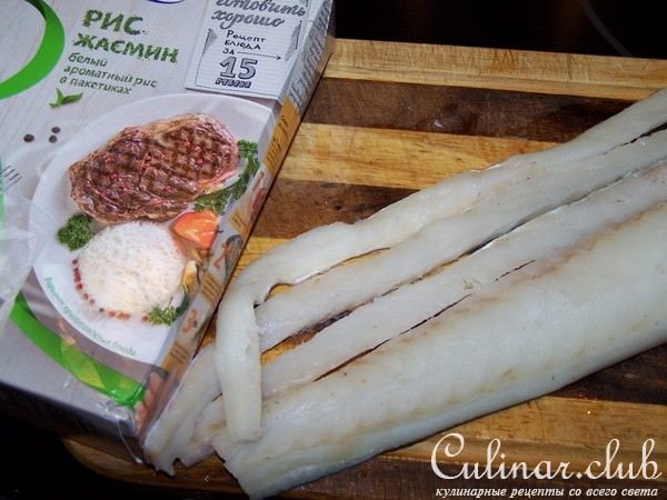 Рыбные "шнурки" с лимоннм рисом