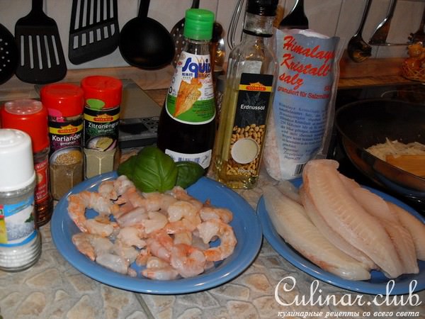 Тиляпия с креветками