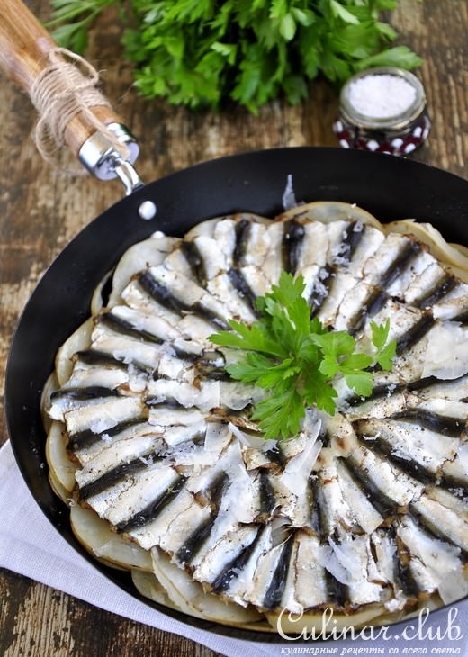 Запеканка из свежей тюлечки с картошкой-Tortino di alici