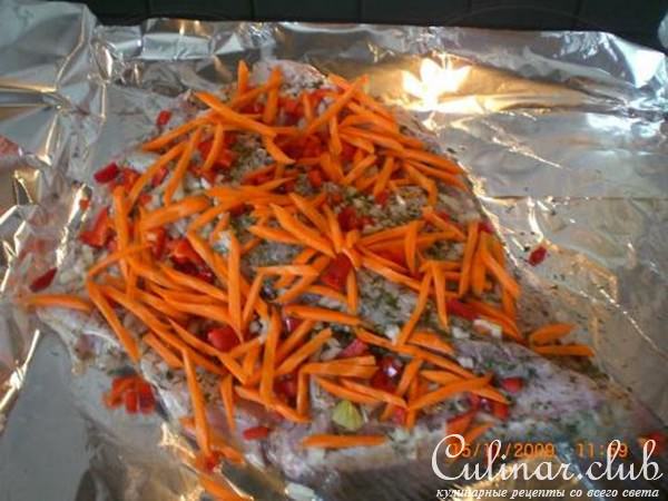 Рыба запеченная с овощами 