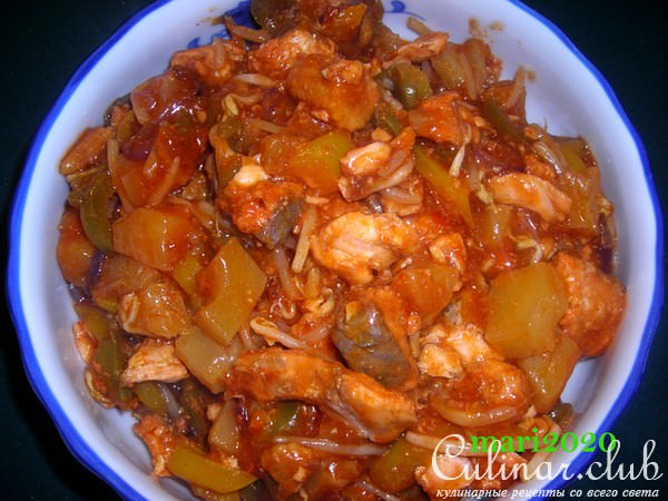 ЛОСОСЬ С АНАНАСОМ ПО КИТАЙСКИ