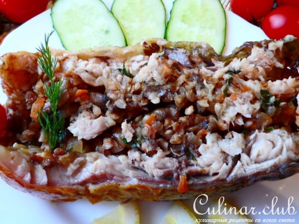 Карп фаршированный гречкой и грибами.(не проходите мимо)