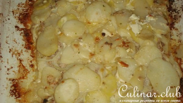 Картофель, запеченный с консервой