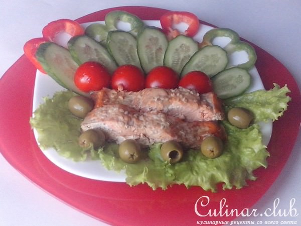 Кета с медом и горчицей