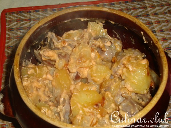 Жаркое из куриных потрохов