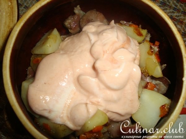 Жаркое из куриных потрохов
