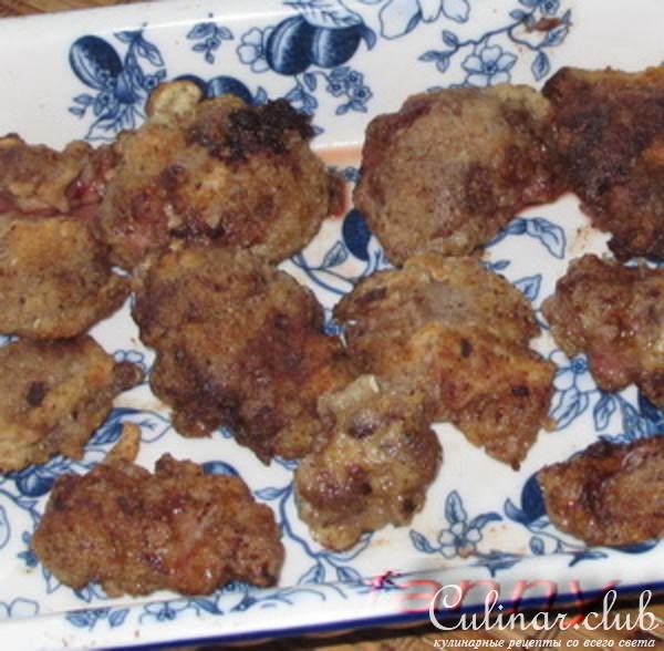 Куриная (гусиная) печенка в миндальной корочке
