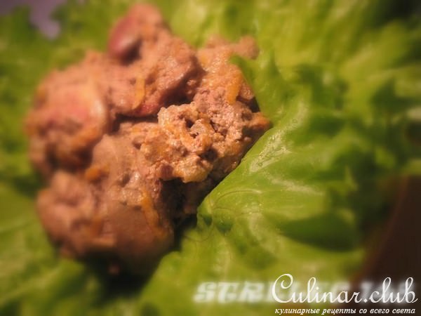 Куриная печень с яблоками и корицей. 