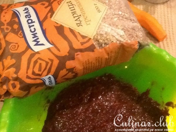 Каша гречневая с грибами и печенью в сальнике