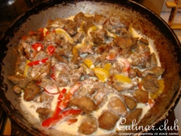 Жареная куриная печенка