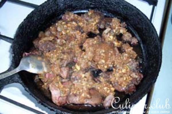 Печень куриная с гранатовым соком