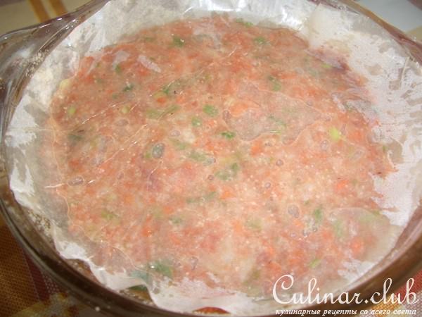 Печень с овощами на пару