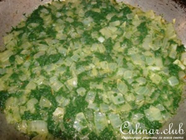 Печенка под зеленым соусом