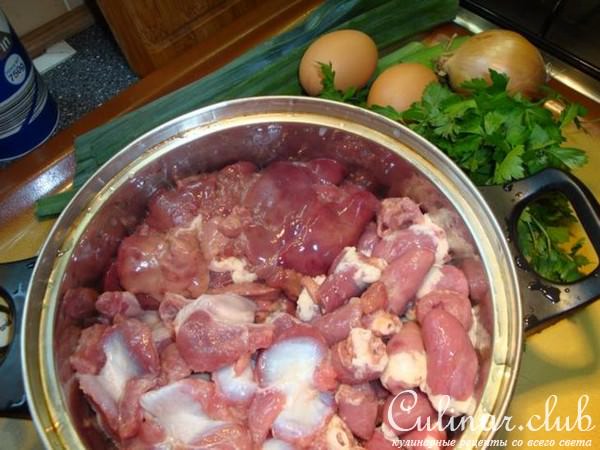 Рулет из куриных потрошков ( бюджетный)