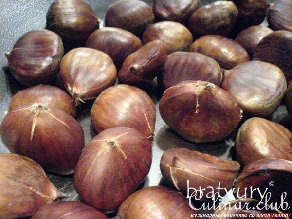 Каштаны сладкие в мёде и коньяке с кунжутом