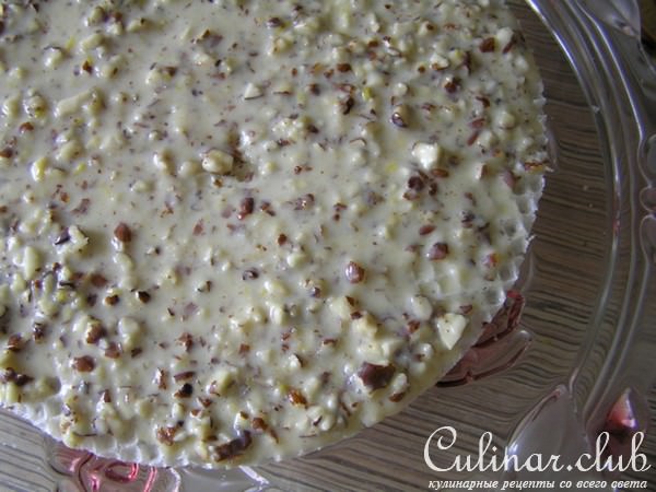 Шоколадно-лимонный вафельный торт с миндалем