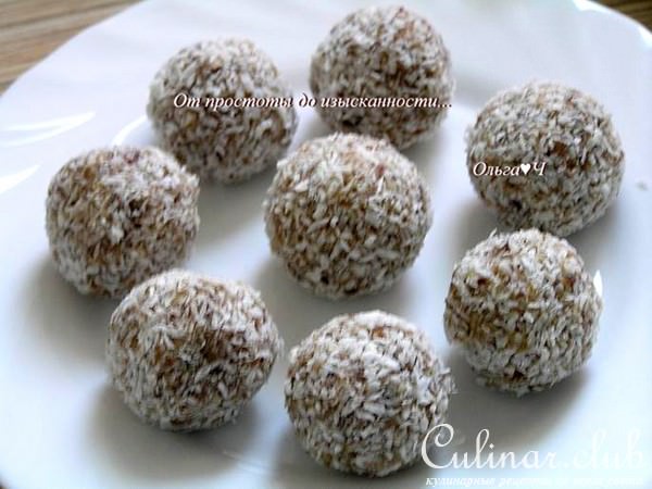 Конфеты из фиников с лесными орехами