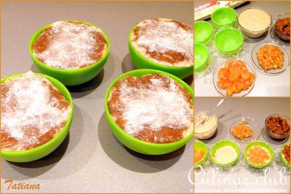 Пирожное-десерт фасолево-ореховое с курагой