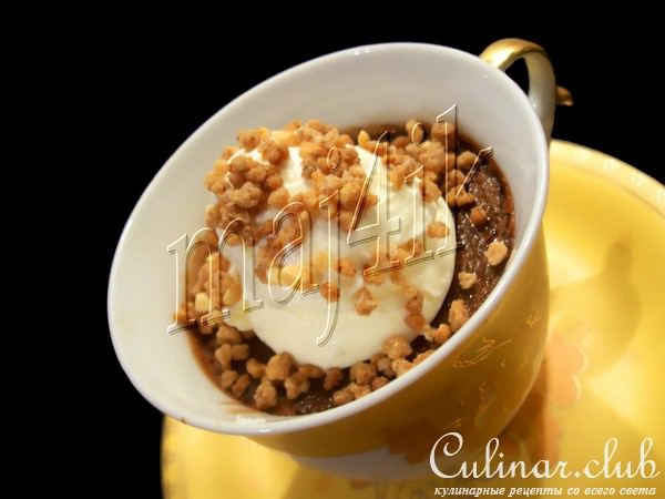 Шоколадный мусс-крем с ликёром и маскарпоне, запечённый в чашечках