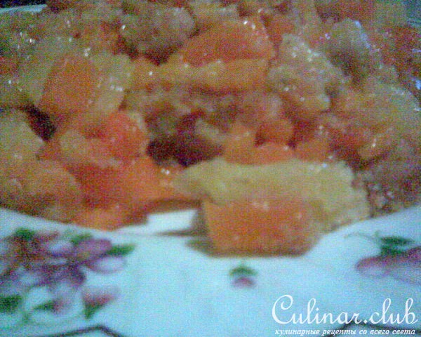 Тыква, запеченная с ананасом и курагой.