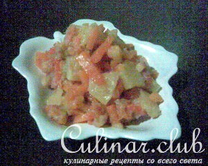 Тыква запеченная с ананасом и курагой.
