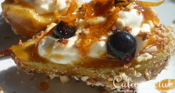 Груши в орехах с сырным кремом