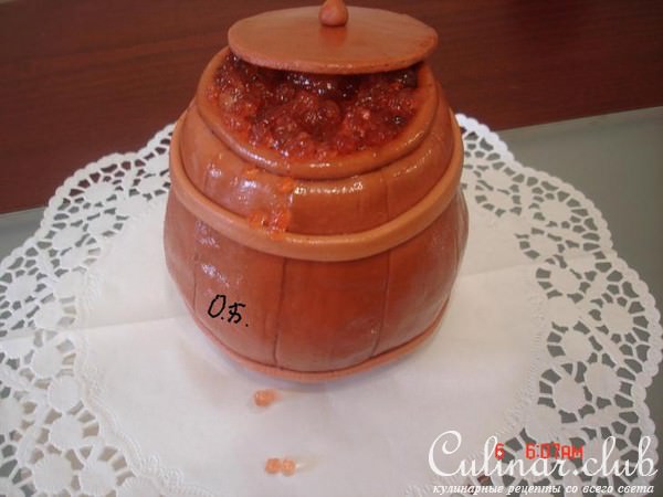 Торт"Бочонок с икрой"