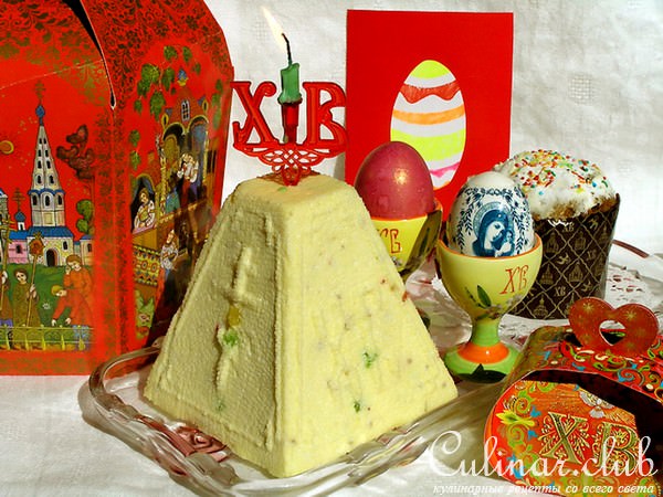 Пасха Царская с цукатами и кедровыми орешками (сырая)