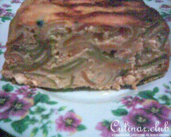 Творожная запеканка с итальянскими разноцветными ракушками и карамельным пуддингом